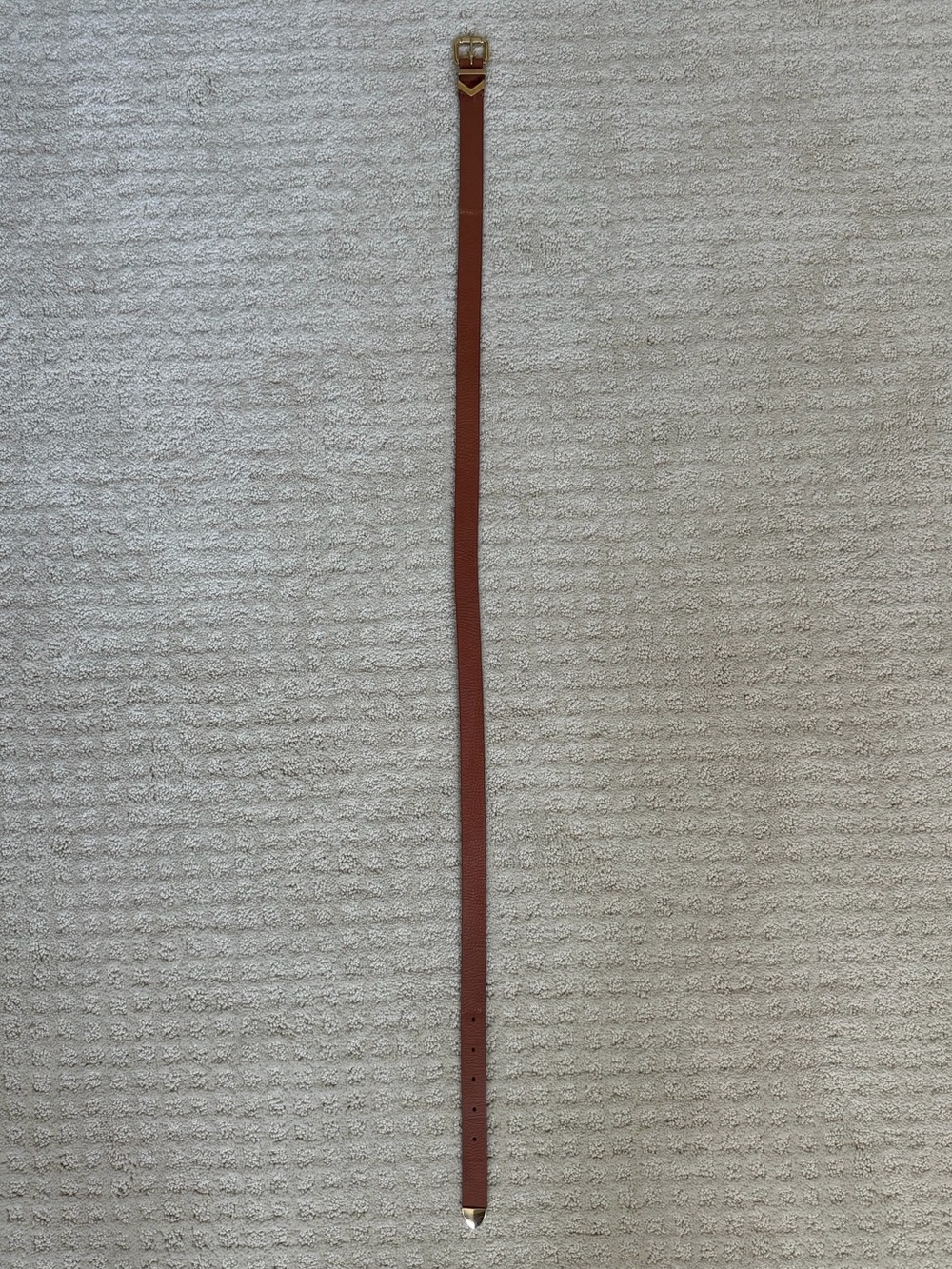 J. Crew Cognac Brown Leather Belt with Gold Accents, size M